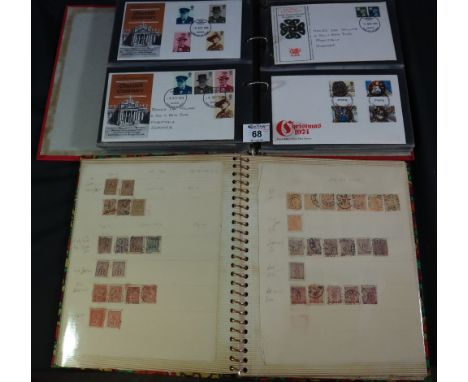 Great Britain album of First Day covers 1940 to 1975 period and album of Swedish stamps 1850's to 1924. Used with some duplic