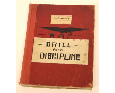 Interwar period Ephemera - RAF drill and discipline notebook belonging to sergeant W B Armitadge No.39 Squadron dated January