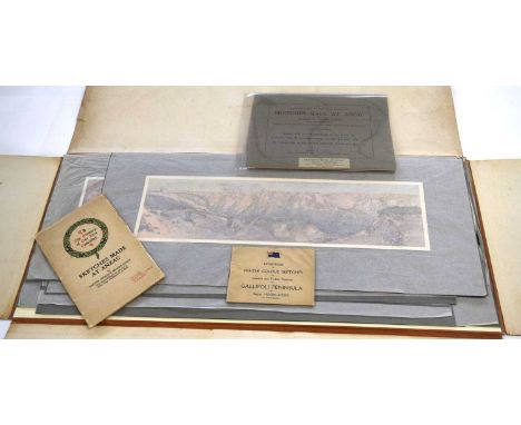 Very Rare interesting folio of the completet first series of prints "Sketches made at Anzac" by Sapper H. Moore Jones New Zea