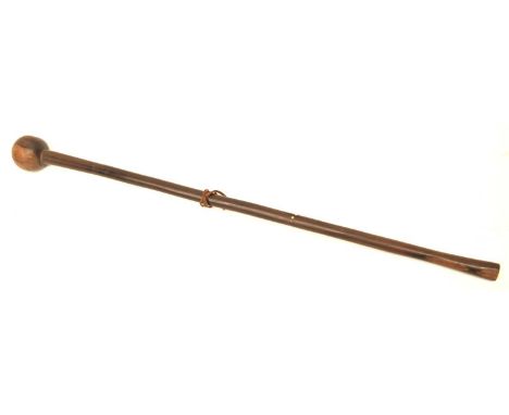 Ethnographica interest - Early 20th Century Zulu / South African tribal two-tone hardwood knobkerrie. Approx. 77cm long