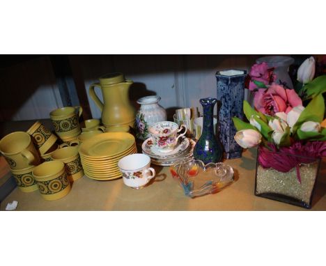 Shelf of mixed ceramics and glassware. Not available for in-house P&amp;P, contact Paul O'Hea at Mailboxes on 01925 659133 