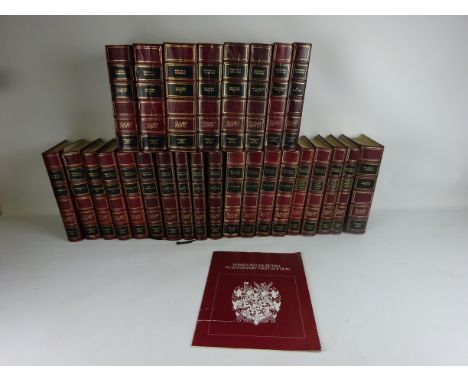 The Winston Churchill Centenary First Edition, bound in red calf with 22ct gold embossed detail, and watermarked inners, pub 