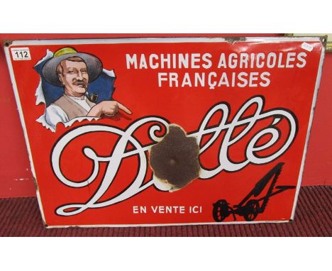 Enamel sign - Dottè - Machines Agricoles Francais
