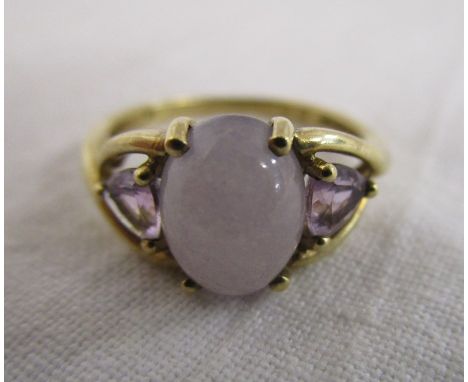 Gold amethyst &amp; moonstone set ring