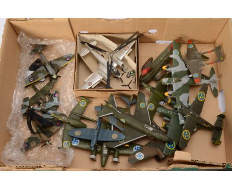 WWII and Later Diecast and Kitbuilt Aircraft, all unboxed 1:72 scale or similar includes four diecast models, with two stands