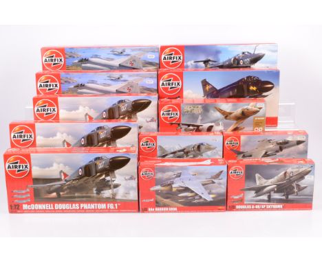 Airfix Jet Fighter Aircraft Kits, a boxed collection 1:72 scale, A06016 Douglas Phantom (3), A06017 Douglas Phantom (2), A060