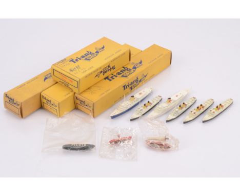 Tri-ang Minic Ships 1:1200 Scale, TSS Vikingen, Masts and four whales (bagged) and Whale Chaser, in original Vikingen box, SS