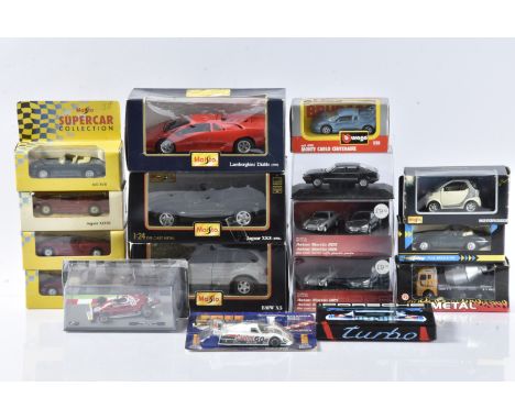 Modern Diecast Vehicles, a boxed/cased collection of  mainly modern private and competition cars, includes 1:24/25 scale exam