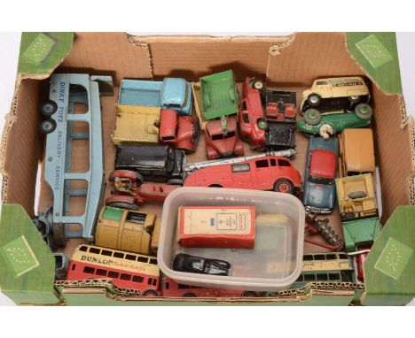 Post-war Playworn Diecast Vehicles, mainly commercial models by Dinky and Corgi includes Pullmore car transporter by Dinky an