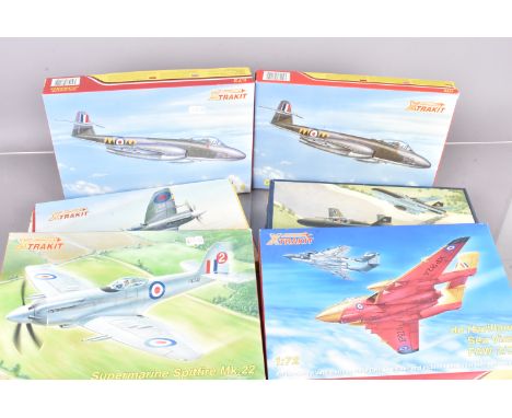 WWII and Later Military Aircraft Kits of European Manufacture, a boxed collection 1:72 scale, Xtrakit, 72014 Spitfire, 72012 