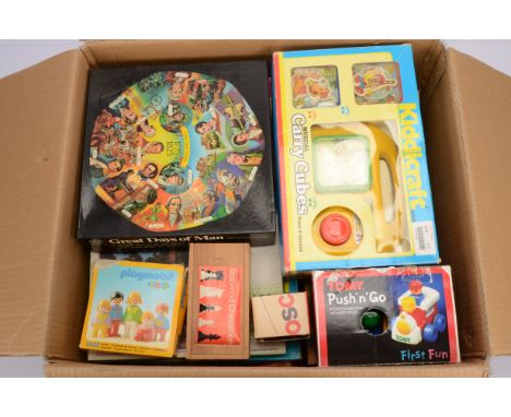 Large collection of Games Jigsaws and Toys from 1960's and later, Battleships, Metal Puzzles, Felt Shapes, Pit, Housey Housey