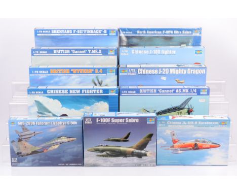 Trumpeter Post-war Military Aircraft Kits, a boxed collection 1:72 scale, 01605 Ultra Sabre (factory sealed), 01611 Chinese N