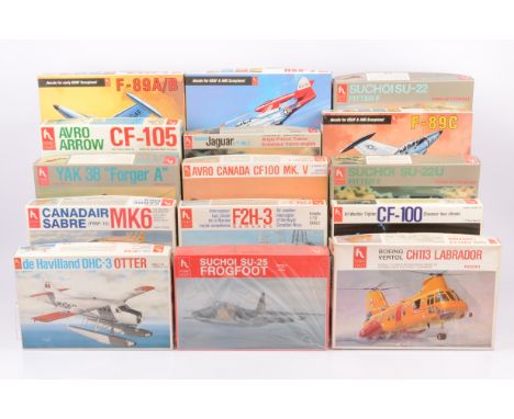 Hobby Craft Post-war Military Aircraft Kits, a boxed collection 1:72 scale, HC1397 Banshee, HC1307 Jaguar, HC1373 F-89C, HC13