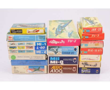 WWII and Later Aircraft Kits of Eastern European Manufacture, a boxed collection 1:72 scale, Kovozavody Prostejov JAK 23, MIG
