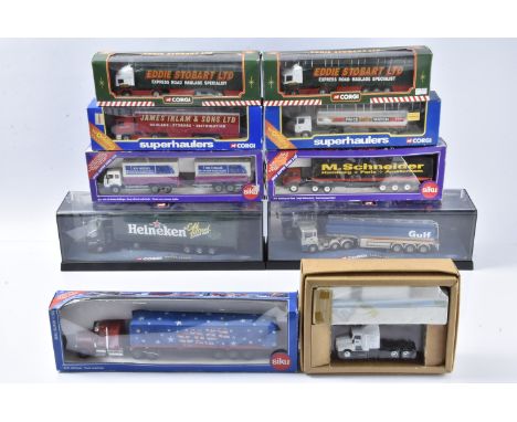 Modern Diecast Haulage Vehicles, a boxed/cased collection of European and American vehicles, comprises Corgi Modern Trucks 75