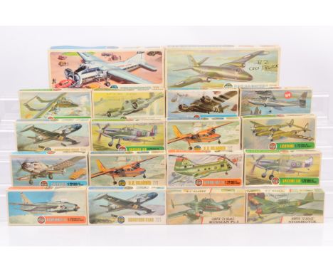 Vintage Airfix WWII and Later Aircraft Kits, a boxed collection 1:72 scale, 482 Rotodyne, 481 Wellington, 485 B-25, 293 Storm