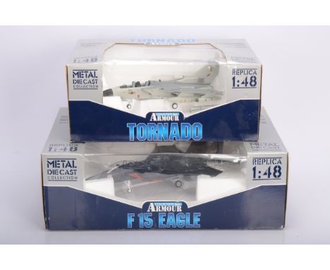 Armour Collection Jet Fighter Aircraft, two boxed 1:48 scale models, 98099 RAF Tornado 13 Sqn (with packaged missiles) and 98