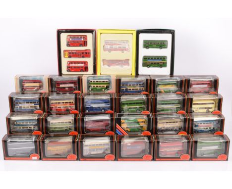 Exclusive First Editions Double Deck Buses,  a boxed collection of 1:76 scale vintage double deck buses, from various regions