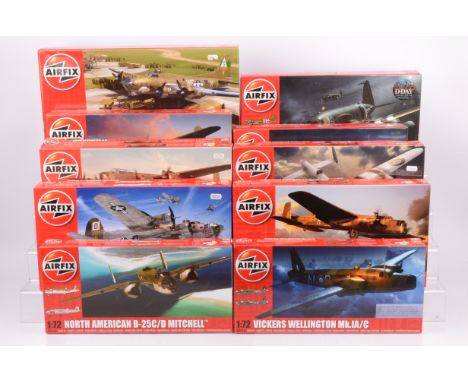 Airfix WWII Allied and Axis Aircraft Kits and Ground Crew Sets, a boxed collection, 1:72 scale A08013 Lancaster, A08001 Lanca