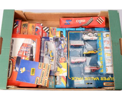 1970s and Later 1:64 Scale Boxed/Packaged Vehicles, Matchbox 43 Steam Locomotive (3), 24 Diesel Shunter (1), 25 Flat car (1),