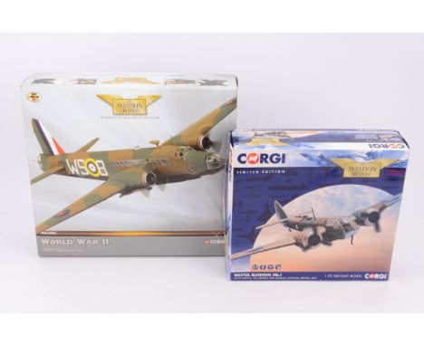 Corgi Aviation Archive WWII Aircraft, two boxed 1:72 scale examples, AA34801 Attack By Night Vickers Wellington No 9 Sqn RAF 