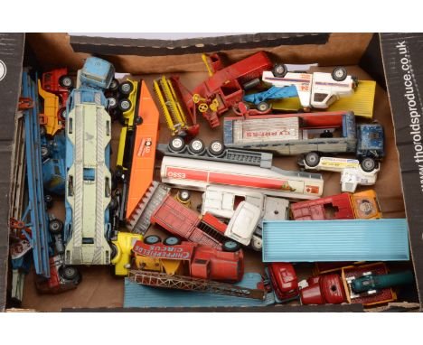 Post-war and Later Corgi Commercial Vehicles, a playworn collection includes three car transporters, C0-OP milk Scammell truc