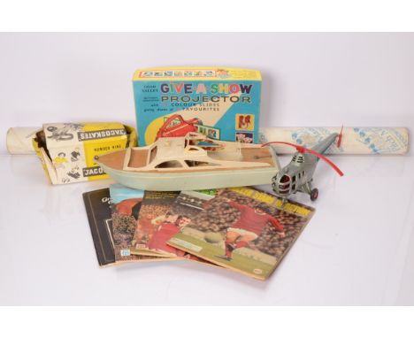 Various Toys and Cards including Football Star Card Collections Chad Valley Give a Show Pitch Master Golf Roller Skates Helic