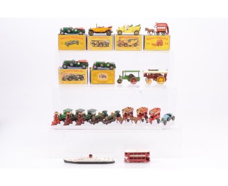 1960'S Matchbox Models of Yesteryear,  Y-5 1929 Bentley (3, all in different boxes), Y-12 Horse Bus (3, one boxed), Y-13 1911