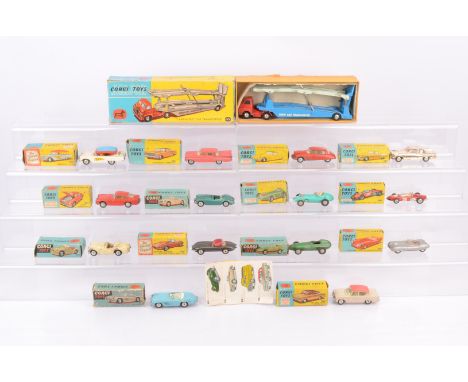 Post-war and Later Playworn Corgi Vehicles,  vintage private, commercial and competition vehicles, many with boxes, includes 