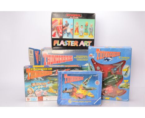 1990s/2000s Thunderbirds Play Sets and Collectibles, various items all unchecked for completeness mainly boxed, Vivid Imagina