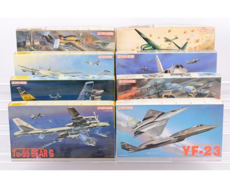 Dragon WWII and Later Aircraft Kits and Missile Packs, a boxed collection, 1:72 scale examples, 5084 Meteor, 5013 Me1101, 501