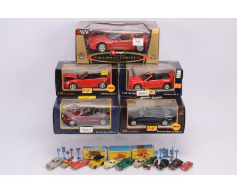 Siku 1:60 scale plastic cars Matchbox 1:75 Lone Star Budgie other small scale cars and Maisto 1:24 and Burago 1:18 vehicles, 