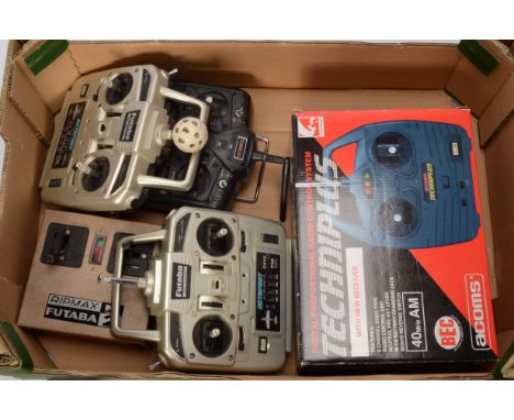 Large collection of Model Boat electrical spares including Motors Electronic Speed Controllers RC Control units and Batteries