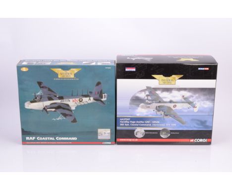 Corgi Aviation Archive RAF Coastal Command Aircraft, two boxed 1:72 scale models, AA37207 Handley Page Halifax 502 Sqn  Storn