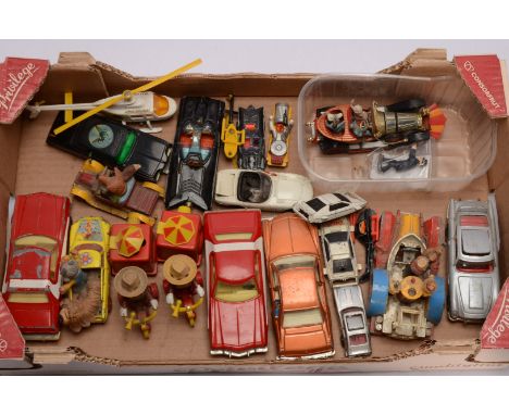 Post-war and Later Playworn Diecast Models from TV and Film, various examples, in various scales, Corgi Chitty Chitty Bang Ba