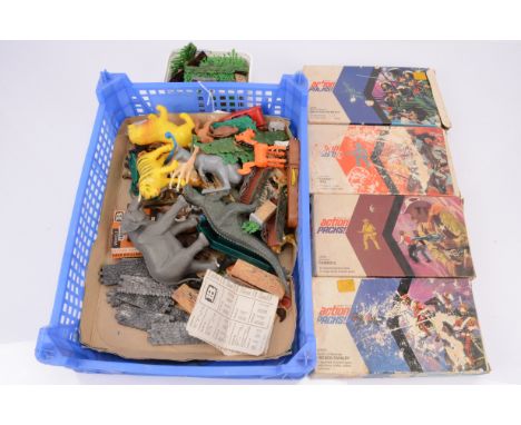 Collection of 1960s and later Plastic Animal Figures and other items,  Model Toys Ltd, Prussian Infantry, French Cavalry, Con