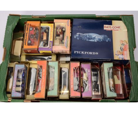 Matchbox Models of Yesteryear and Similar Diecast Model Vehicles, a boxed collection of vintage commercial and private vehicl