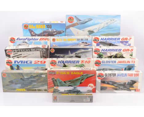 Airfix Jet Aircraft and Helicopter Kits, a boxed collection, 1:72 scale examples, 07004 BAC TSR-2, 04036 Eurofighter, 04038 H