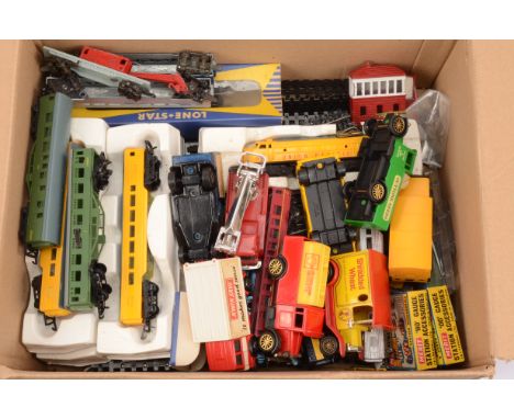 Various Diecast Vehicles and Lone Star 000 N Gauge Trains,  Lledo Van, small Corgi Commercials (4), Husky Simon Snorkel Fire 