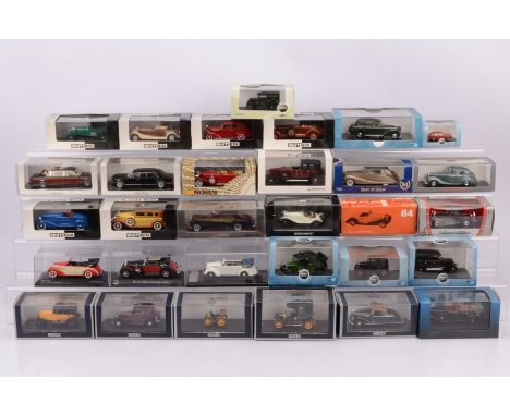 Modern Diecast and Resin Vintage Cars, mainly cased models Pre-war and later 1:43 scale many with small damages, includes exa