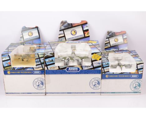 Franklin Mint Armour Collection Military Aircraft, three boxed (with outer box) examples, 1:48 scale B11C991 RAF Hurricane, B