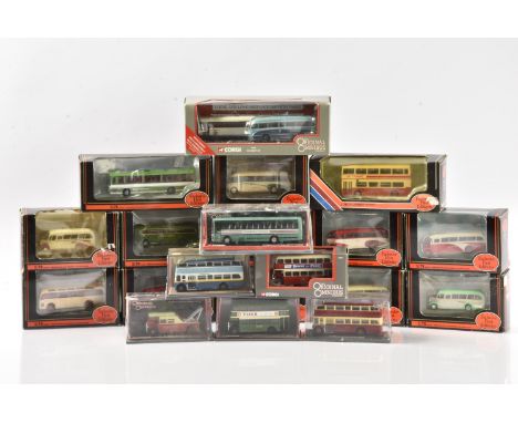 Corgi Original Omnibus and Exclusive First Editions Double and Single Deck Buses and Coaches, a boxed/cased collection of 1:7