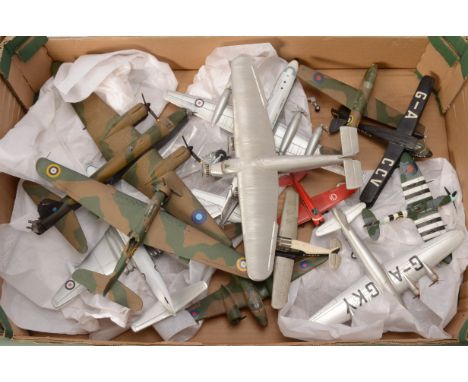 WWII and Later Aircraft Diecast and Kitbuilt Models, unboxed and previously displayed some with damage many dusty, various sc