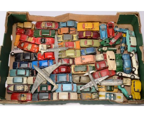 Post-war and Later Playworn Dinky and Corgi Vehicles, a collection of cars, vans, competition models and aircraft, includes a