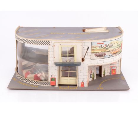 Tri-ang Spot-On 'A' Garage with boxed Master Models Pumps and Accessories, Garage with two ramps, Tri-ang Minic sign, operati