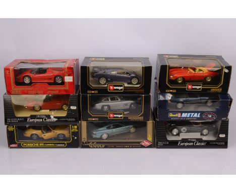 Modern Diecast 1:18 Scale Cars, a boxed collection of post-war and modern vehicles, ERTL 7446 1948 Jaguar sun damaged cockpit