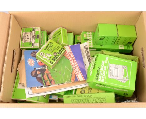 Subbuteo Football Continental Club Edition and Accessories, Set box only has a Pitch woven onto wool blanket and various Subb