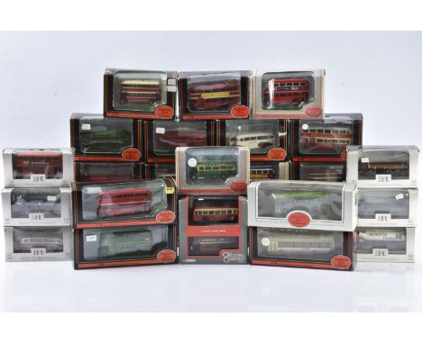 Exclusive First Edition Buses and Coaches, a boxed collection of vintage vehicles, double deck (14) two in smaller grey boxes