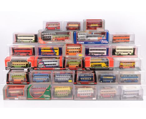 Corgi Original Omnibus Double Deck Buses,  a cased/boxed collection of 1:76 scale vintage and modern double deck buses, from 