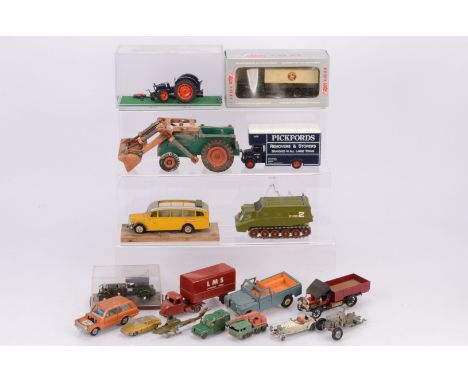 Various Diecast and white metal vehicles and large pressed steel  cranes,  Brumm green Bentley UR 6571, in original plastic b